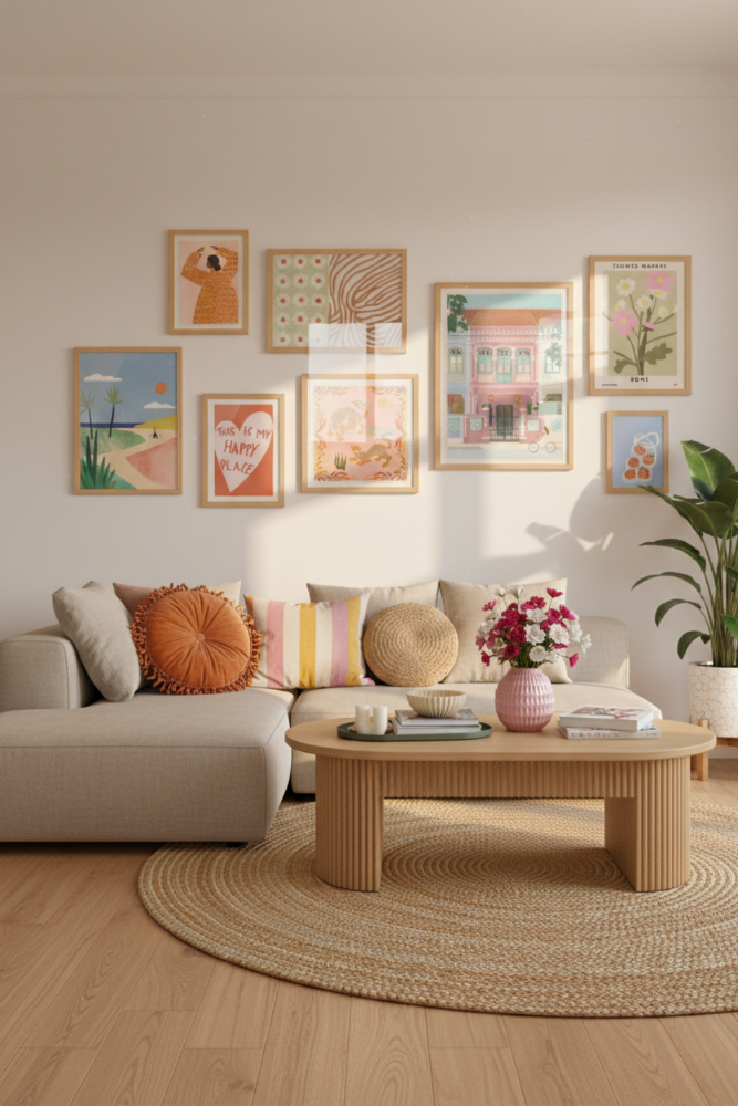 “Happy Corners” Gallery Wall