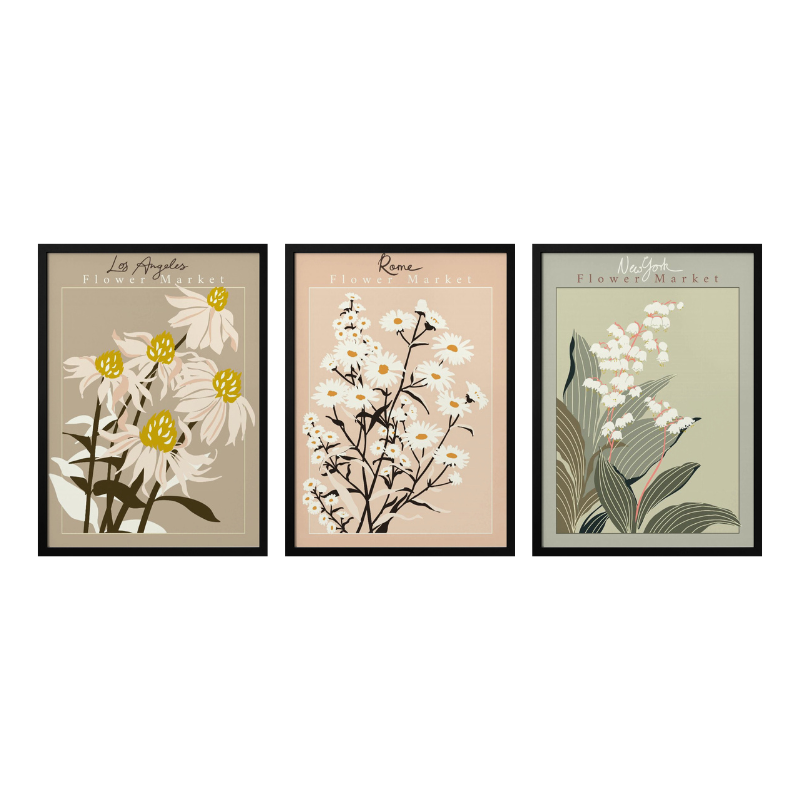 Set de cuadros "Set World Flower Markets"