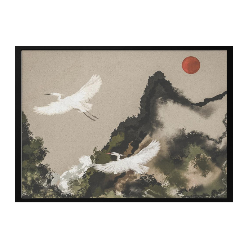Cuadro "Red Sun Egret Flight"