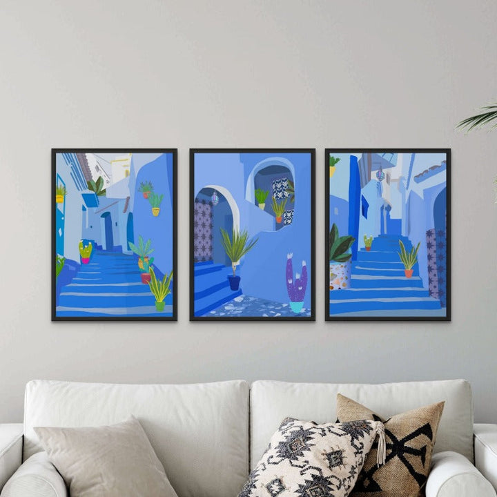 Set "Blue city" Art Prints