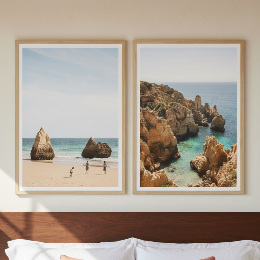 Set de cuadros "Golden Algarve Escape"