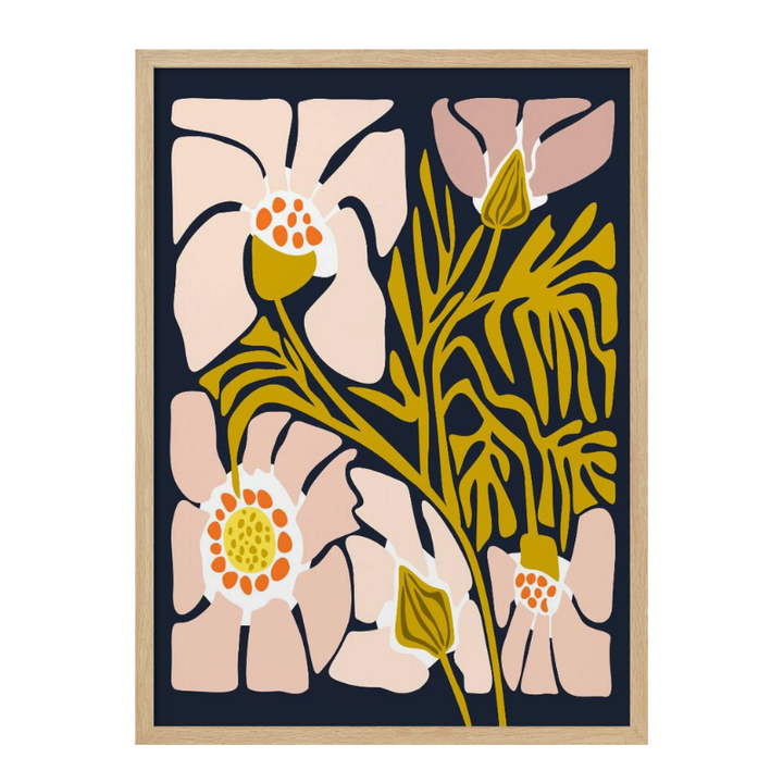 Cuadro "Backyard Flower Midnight Blue"