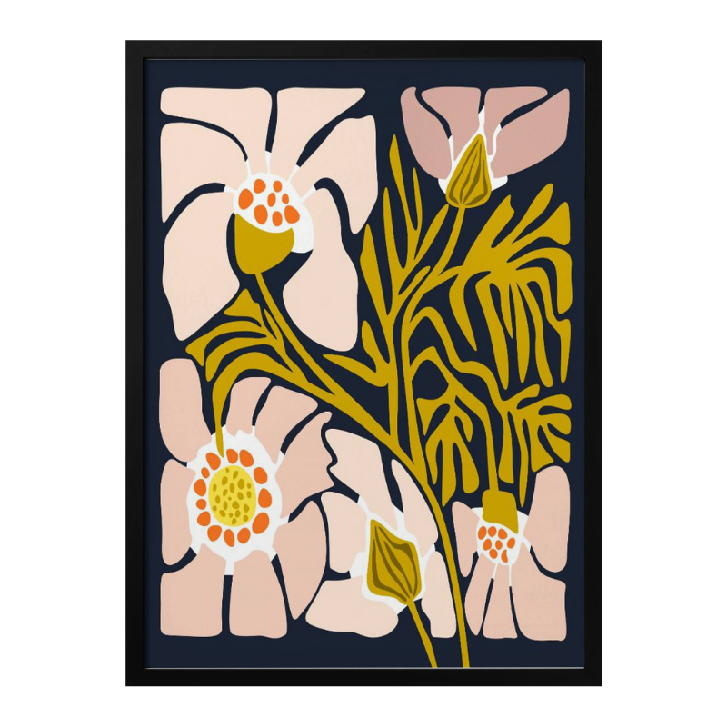 Cuadro "Backyard Flower Midnight Blue"