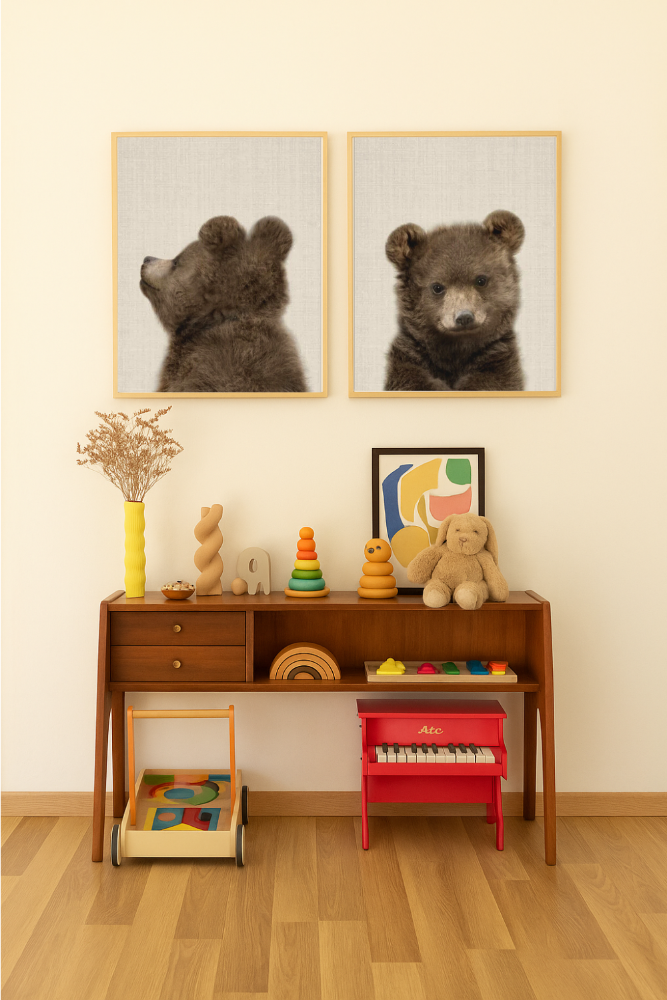 Cuadro "Peekaboo Baby Bear Back"