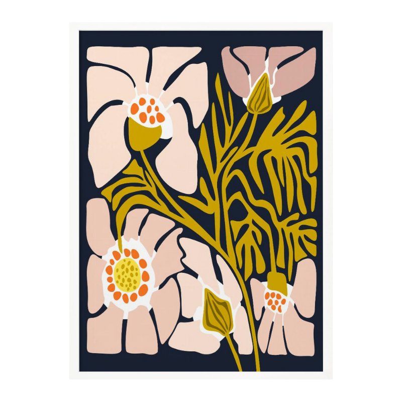 Cuadro "Backyard Flower Midnight Blue"