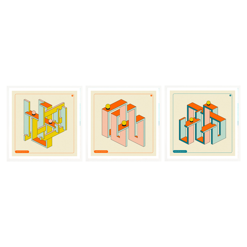 Set de cuadros "Impossible Geometrics"
