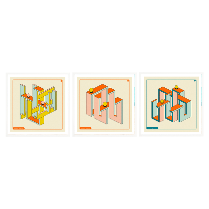 Set de cuadros "Impossible Geometrics"