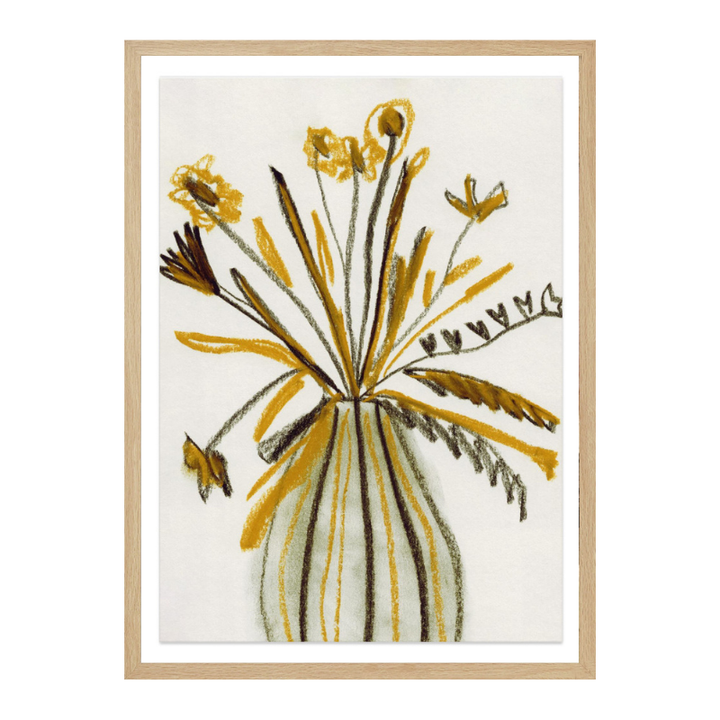 Still Life of a Dried Yellow Bouquet Art Print