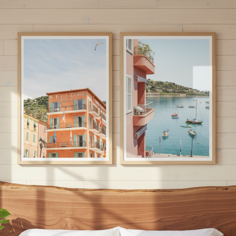 Set de cuadros "French Riviera Glow"