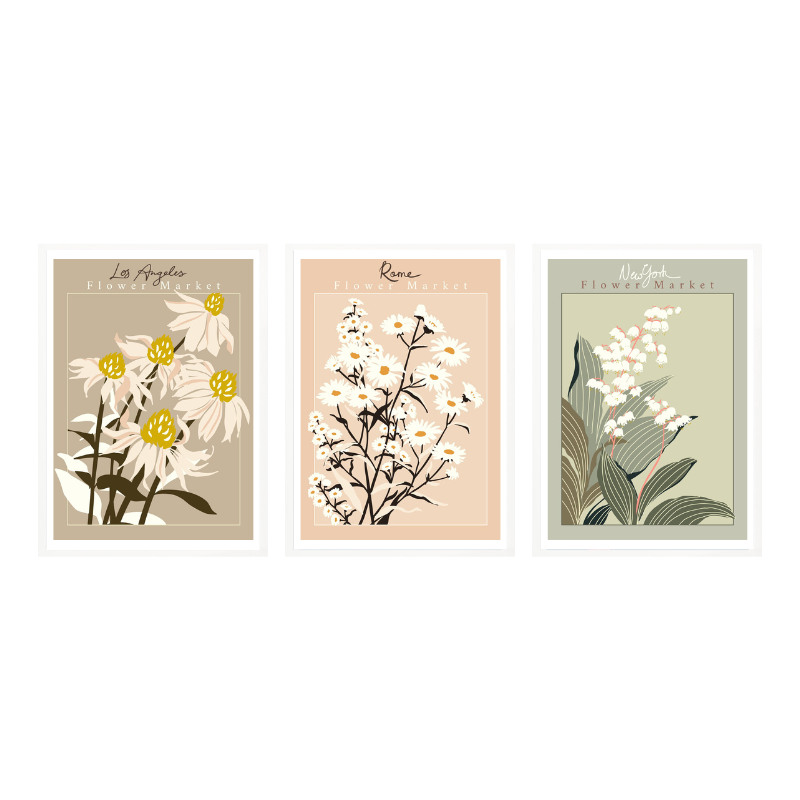 Set de cuadros "Set World Flower Markets"