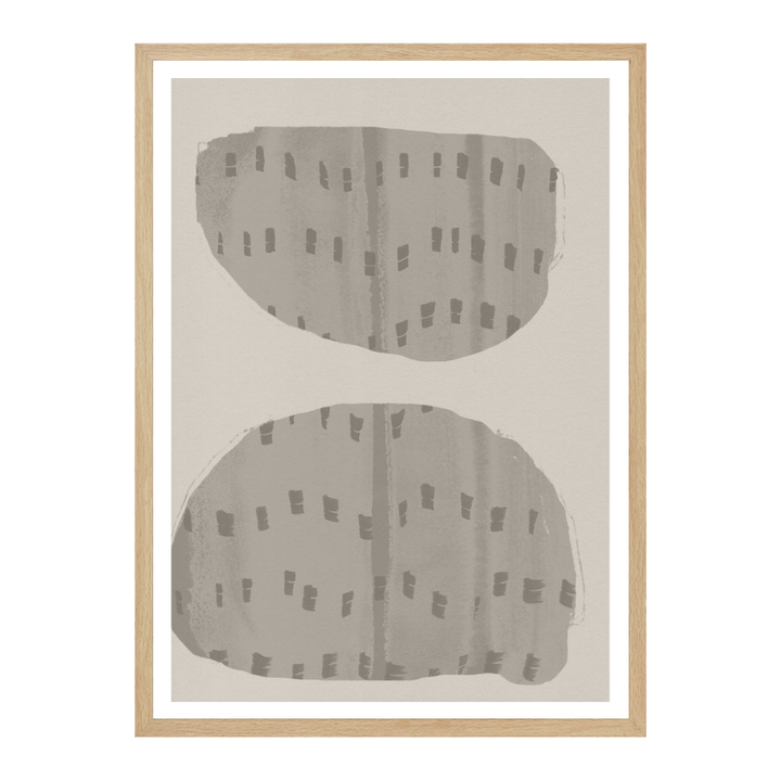 Cuadro "Balance – Abstract Organic Forms in Warm Grey and White"