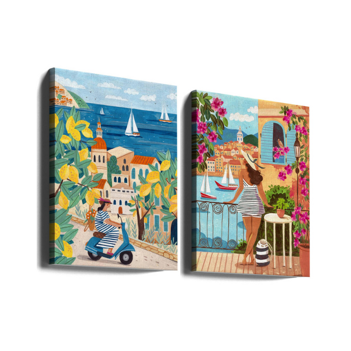 Set de cuadros "Summer in the Riviera Set"