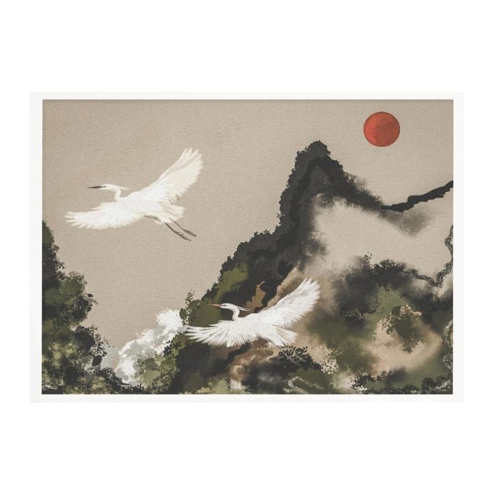 Cuadro "Red Sun Egret Flight"