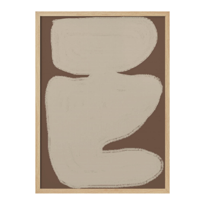 Beige Contemporary Shapes Art Print