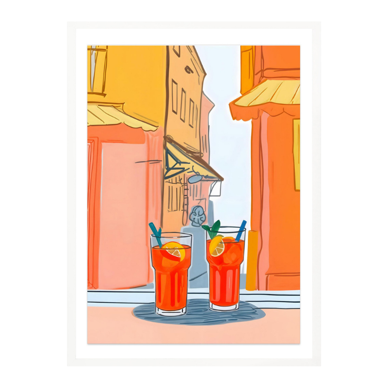 Two Aperols Please! Art Print