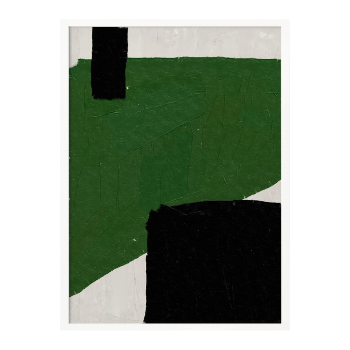 Green Black Oil Abstract No. 2 Art Print