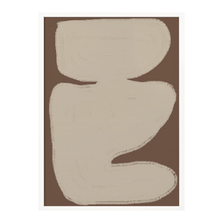 Beige Contemporary Shapes Art Print