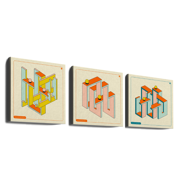 Set de cuadros "Impossible Geometrics"