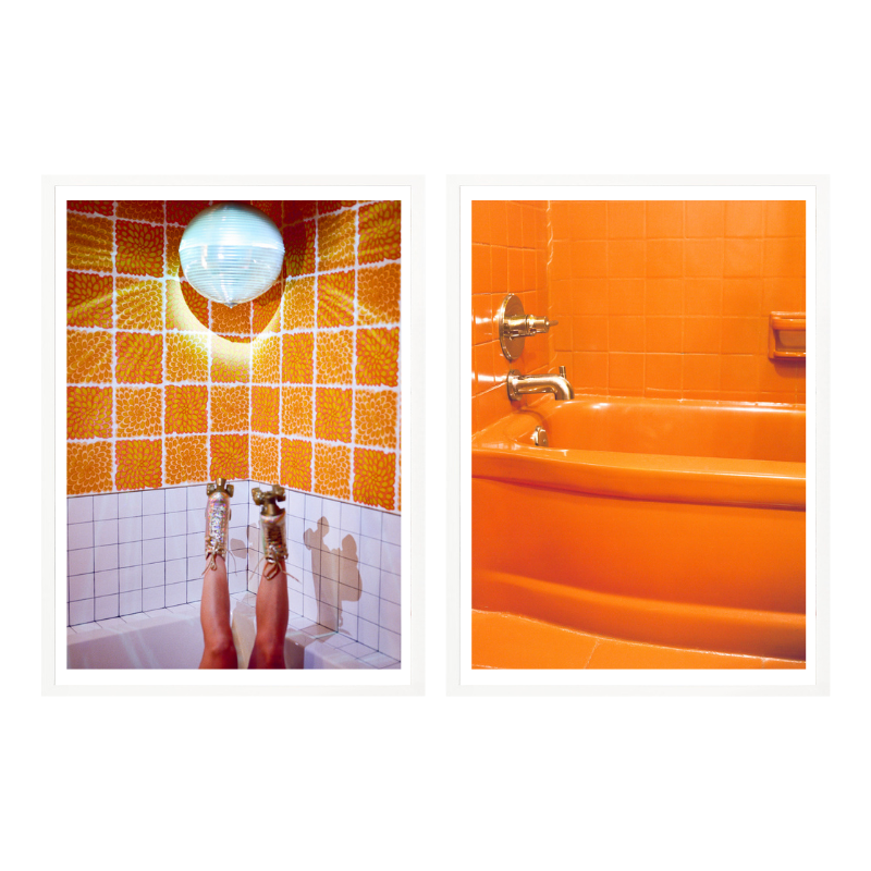 Set de cuadros "Retro Bathroom Groove"