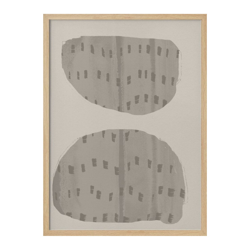 Cuadro "Balance – Abstract Organic Forms in Warm Grey and White"