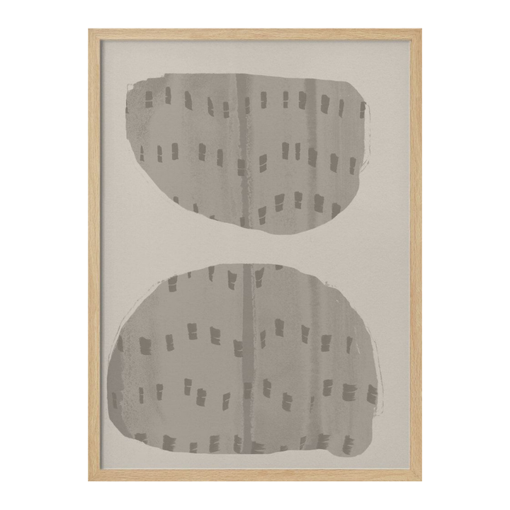 Cuadro "Balance – Abstract Organic Forms in Warm Grey and White"