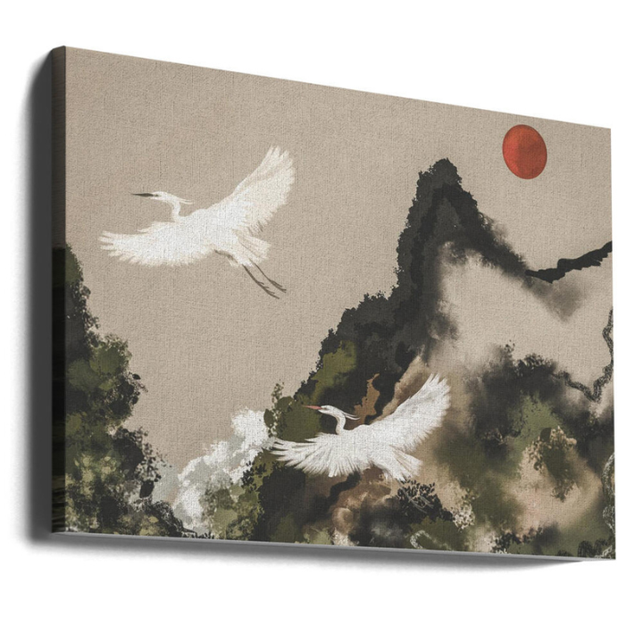 Cuadro "Red Sun Egret Flight"