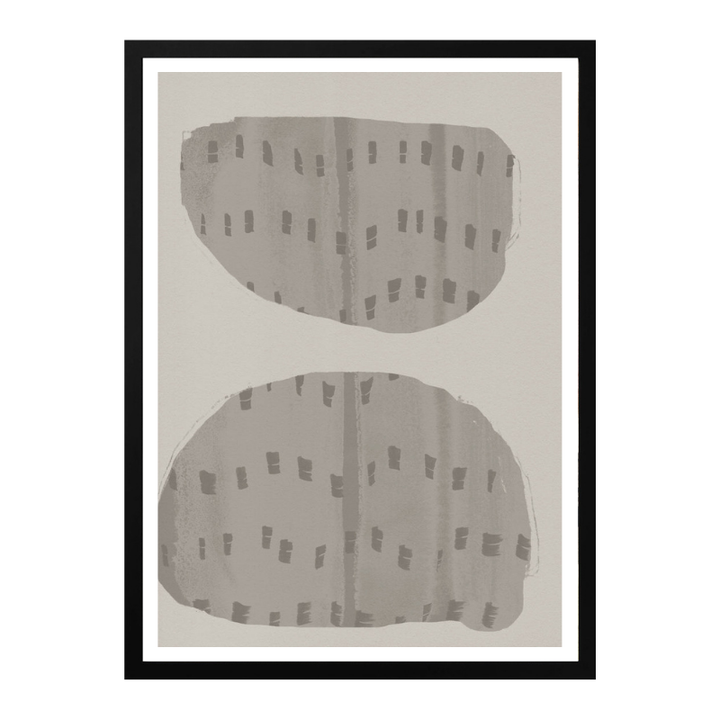 Cuadro "Balance – Abstract Organic Forms in Warm Grey and White"