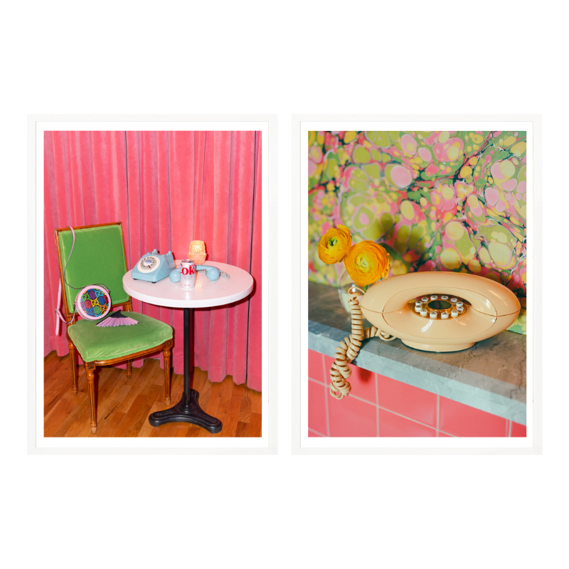 Set de cuadros "Retro Call Vibes"