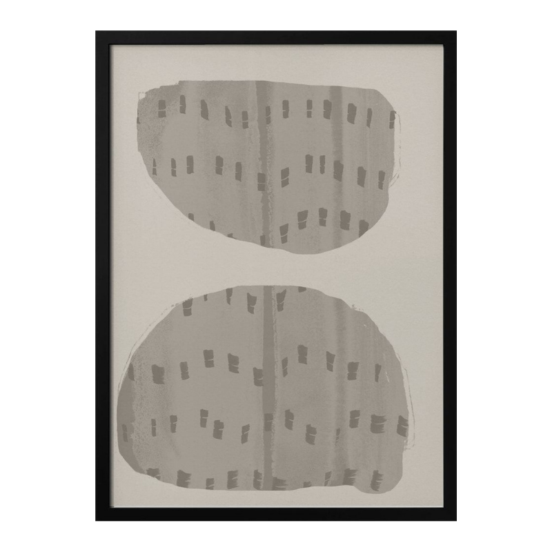 Cuadro "Balance – Abstract Organic Forms in Warm Grey and White"