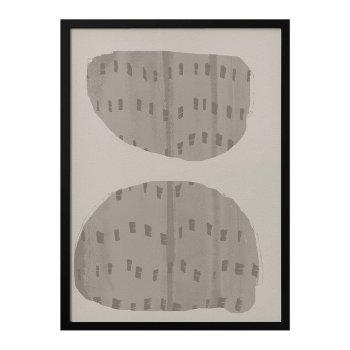 Cuadro "Balance – Abstract Organic Forms in Warm Grey and White"
