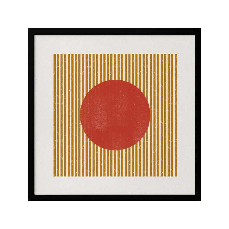 Cuadro "Red Circle Golden Stripes"