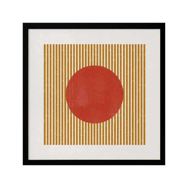 Cuadro "Red Circle Golden Stripes"
