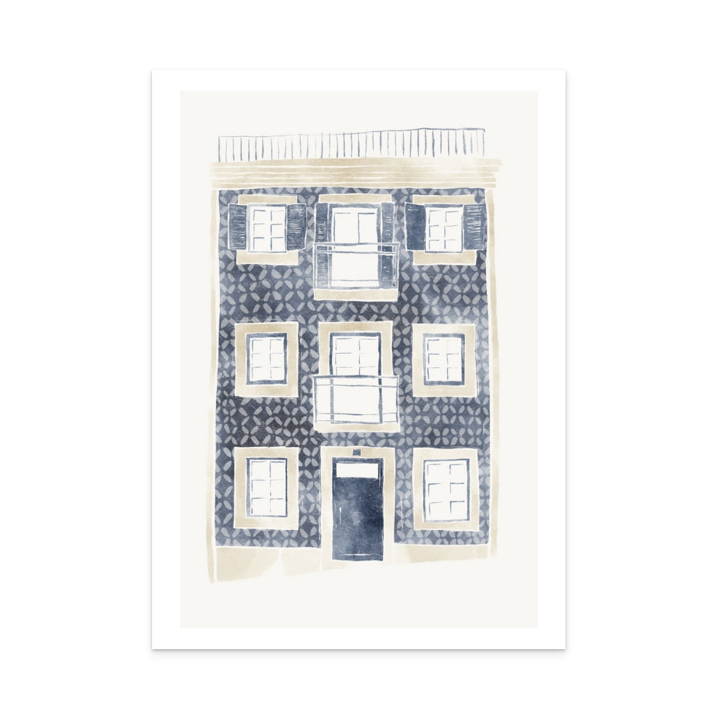 Blue Portuguese Building Art Print