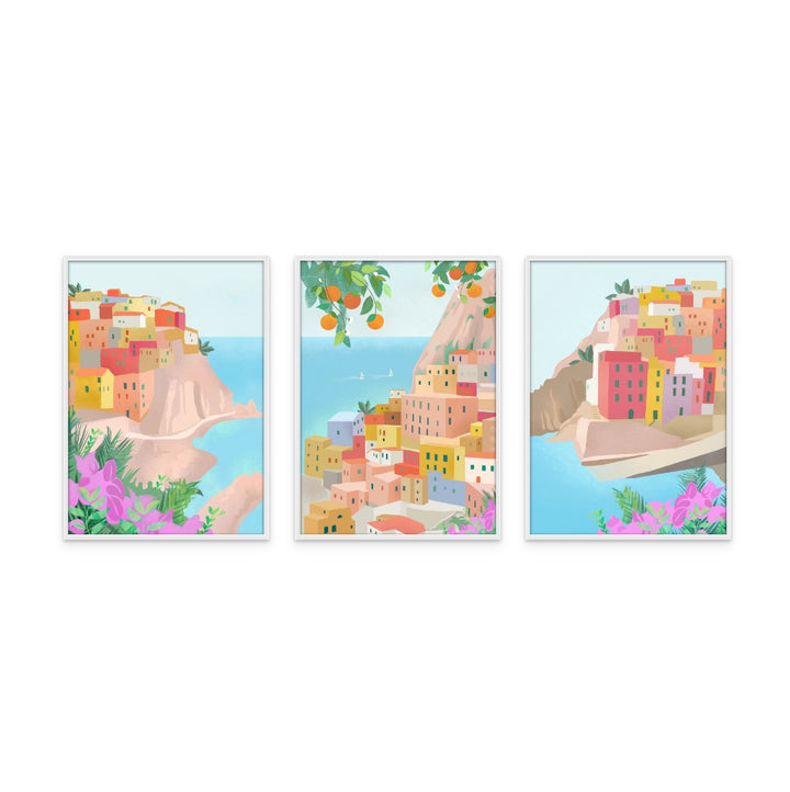 Set de "Italy" + "Amalfi" + "Cinque Tere" Art Prints