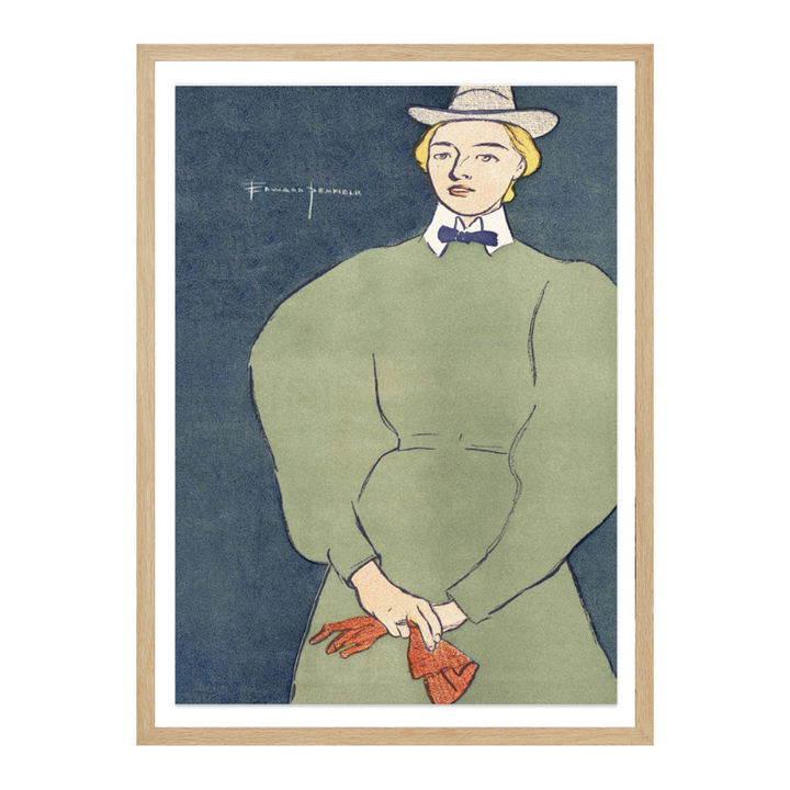 Woman Holding Gloves Art Print