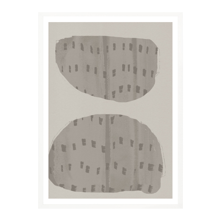 Cuadro "Balance – Abstract Organic Forms in Warm Grey and White"