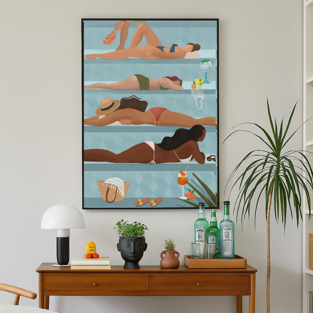Cuadro "Ladies by the pool"