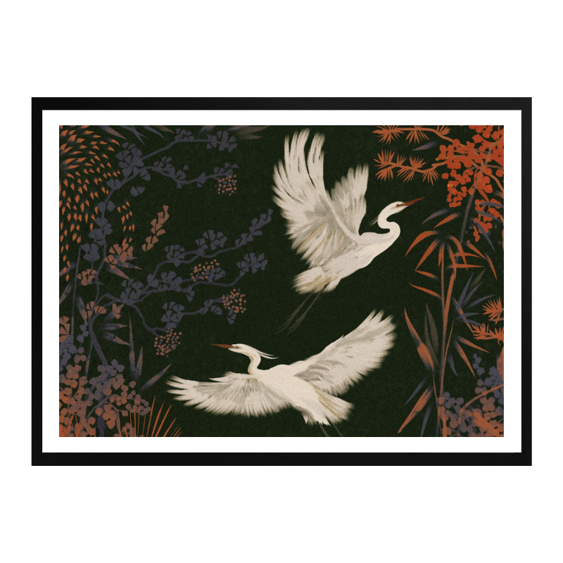 Cuadro "Elegant Egrets Flight"