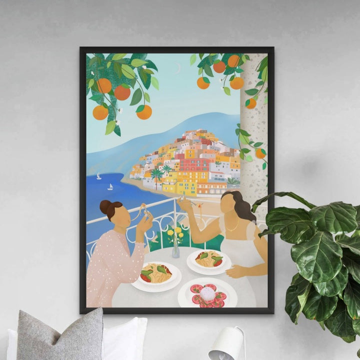 Girls in Positano Art Print
