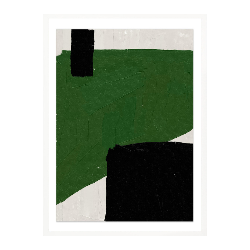 Green Black Oil Abstract No. 2 Art Print