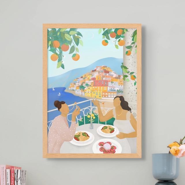 Girls in Positano Art Print