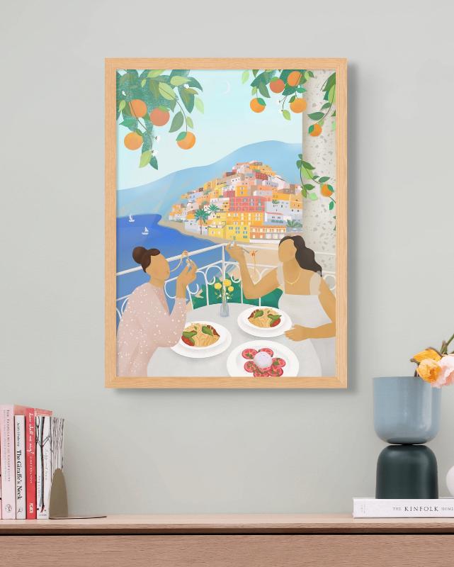 Girls in Positano Art Print