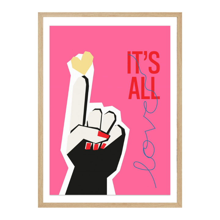All Love Hand Pink Art Print