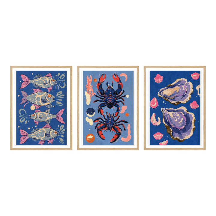 Set "Deep Blue Treasures" Art Prints