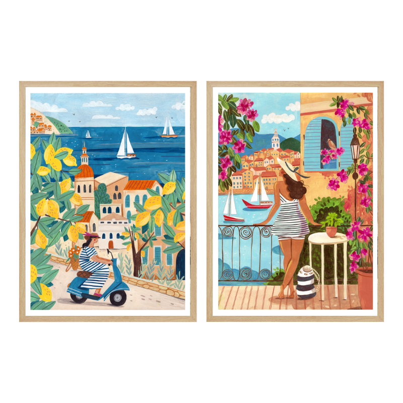 Set de cuadros "Summer in the Riviera Set"