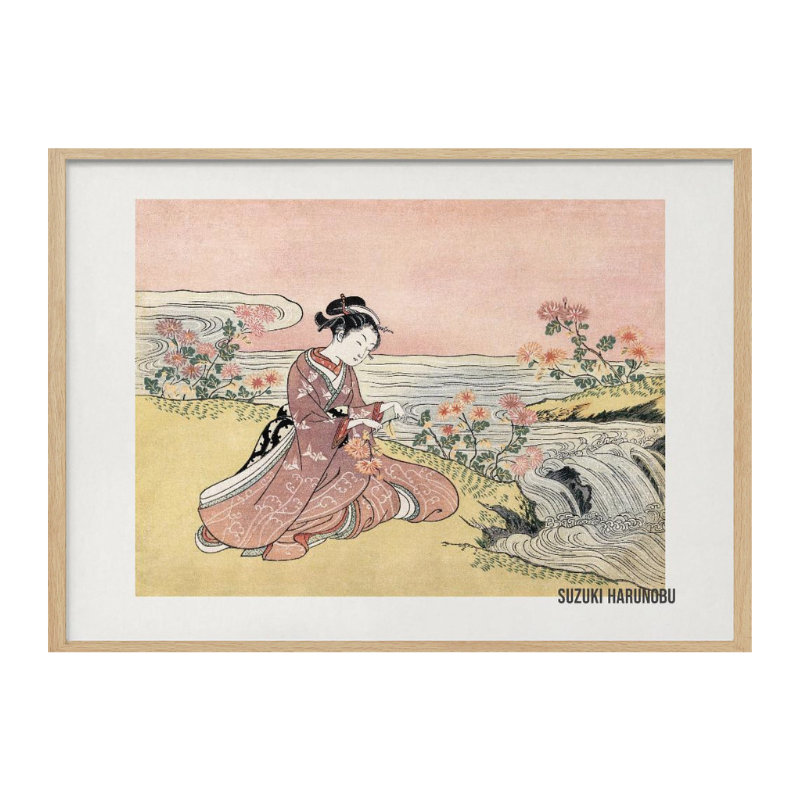 Cuadro "Japanese Woman Picking Chrysanthemum (1725)"