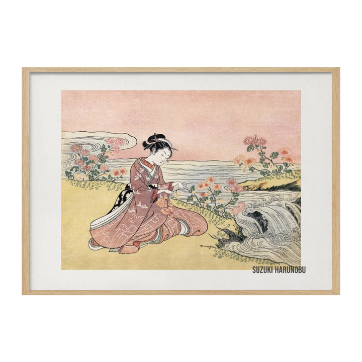 Cuadro "Japanese Woman Picking Chrysanthemum (1725)"
