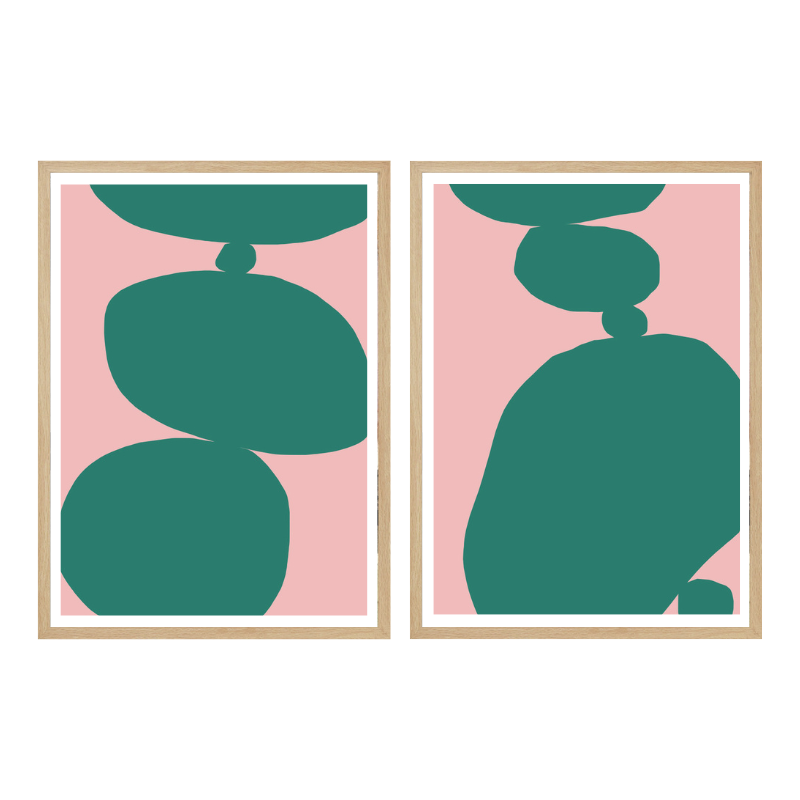 Set de cuadros "Soft Flowing Shapes"