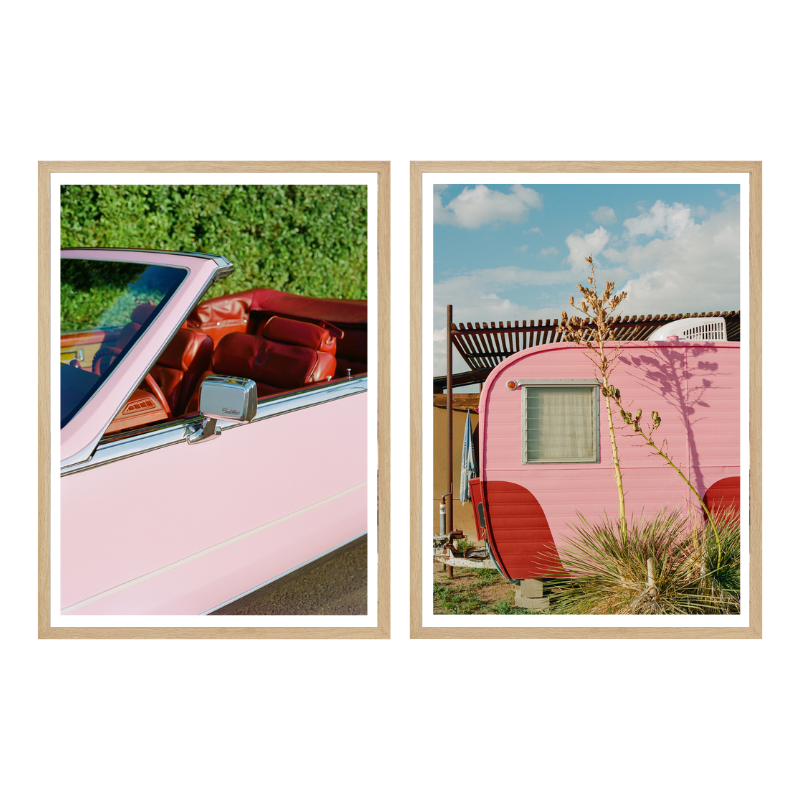 Set de cuadros "Pink Road Trip"