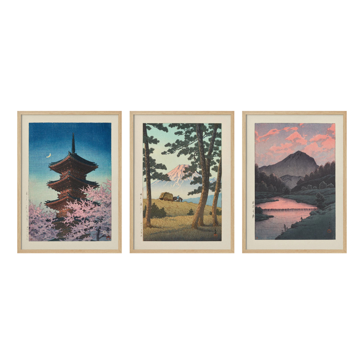 Set de cuadros "Sakura Fuji Twilight"